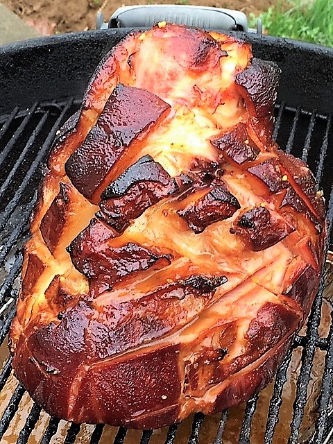 grilled glazed ham