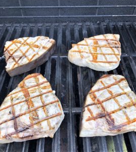 Swordfish with sear marks