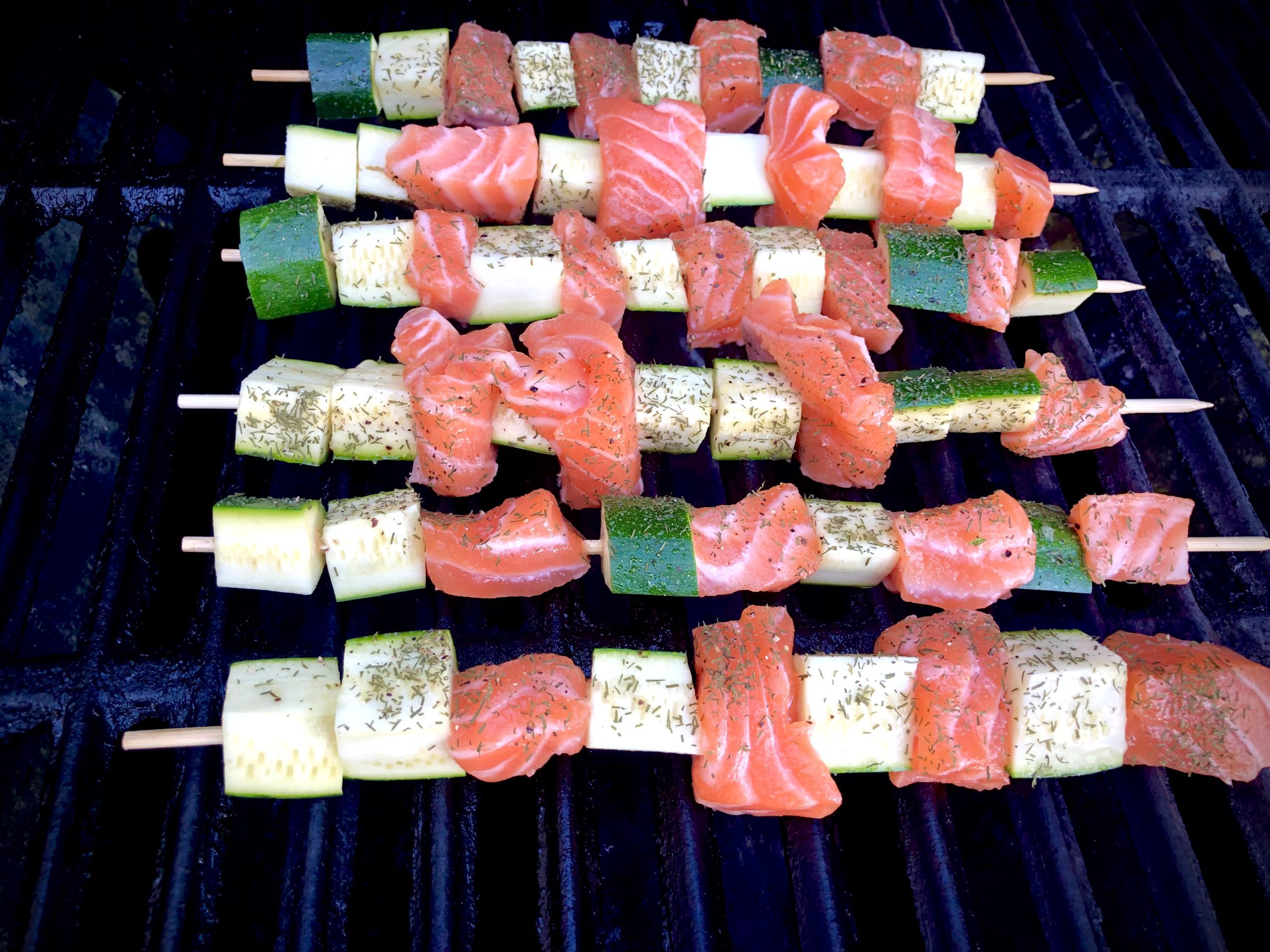 Salmon and Zucchini Kabobs