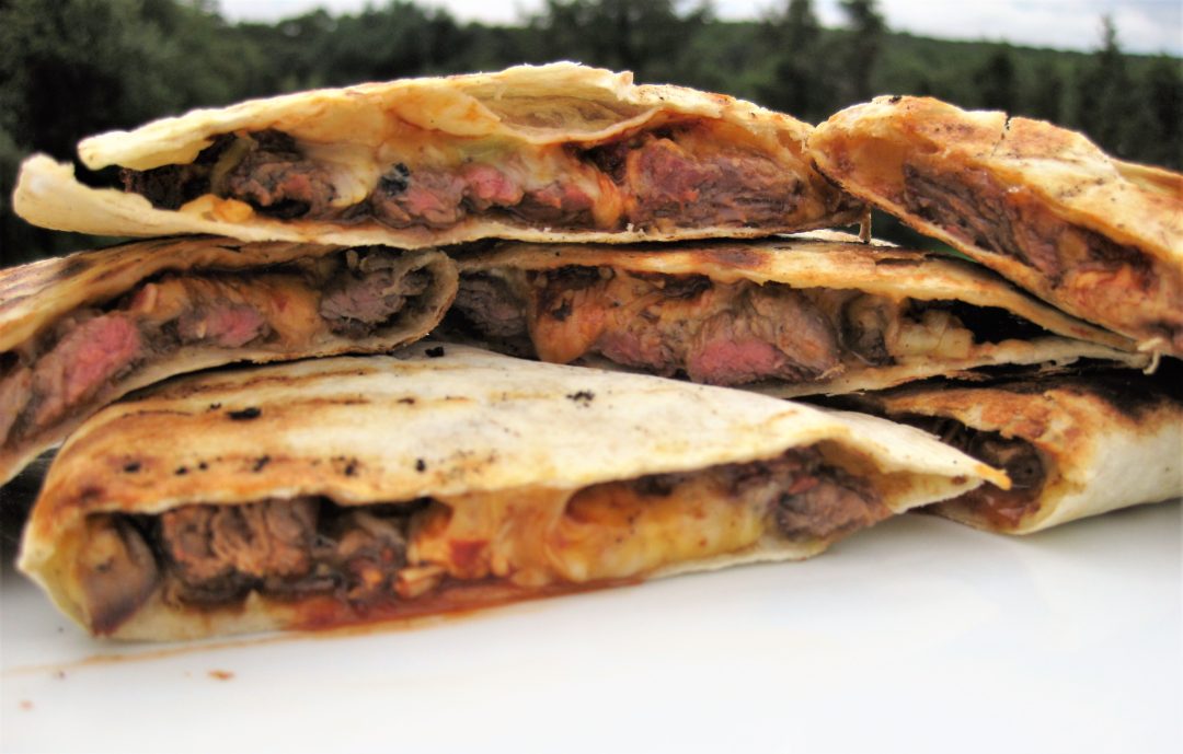 Grilled Beef Quesadilla with Guajillo Chili Sauce - Sear Marks