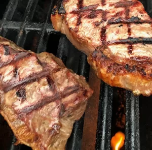 NY Strip Steaks on Grill Grates