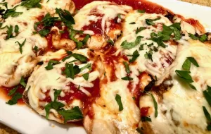 Grilled Chicken Parmesan on a plate.