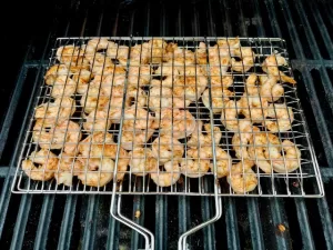 Grilling Basket with shrimp