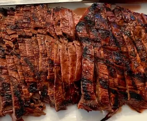 Sliced Flank Steak plated