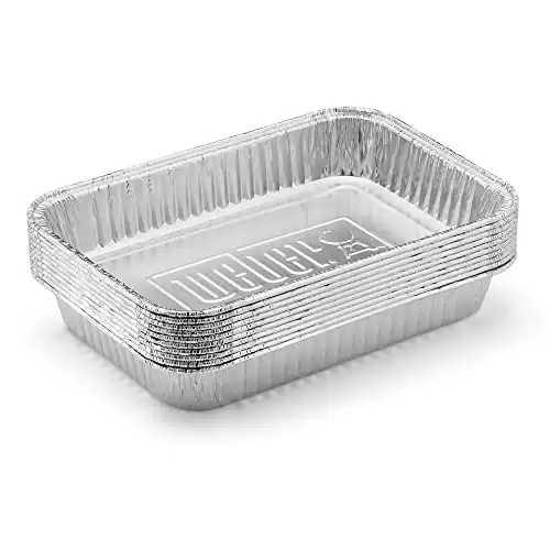 Weber Aluminum Drip Pans, 6 x 1.4 x 8.6 Inches, 10 Count ( Pack of 1)