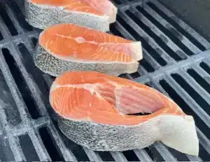 Salmon Steaks on the grill