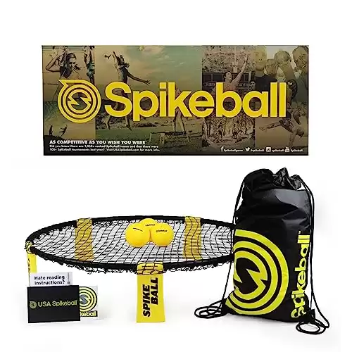 Spikeball Standard 3 Ball Kit Game Set - Outdoor Sports & Outdoor Family Games - includes 3 Regular Balls, 1 Ball Net, Drawstring Bag & Rulebook Set for Lawn Games